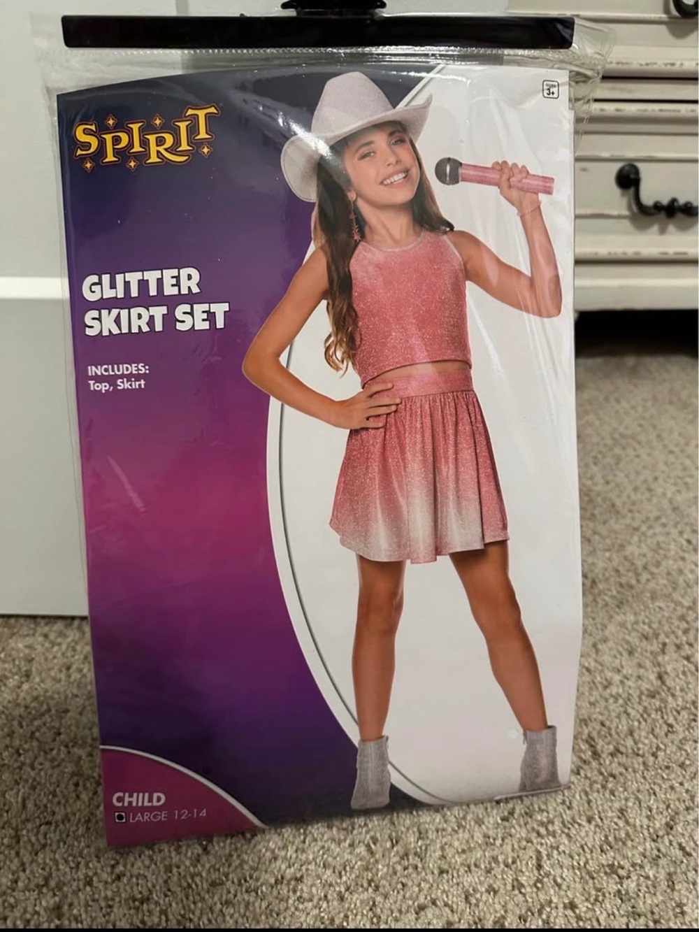 Spirit Pink Glitter Top and Skirt Costume